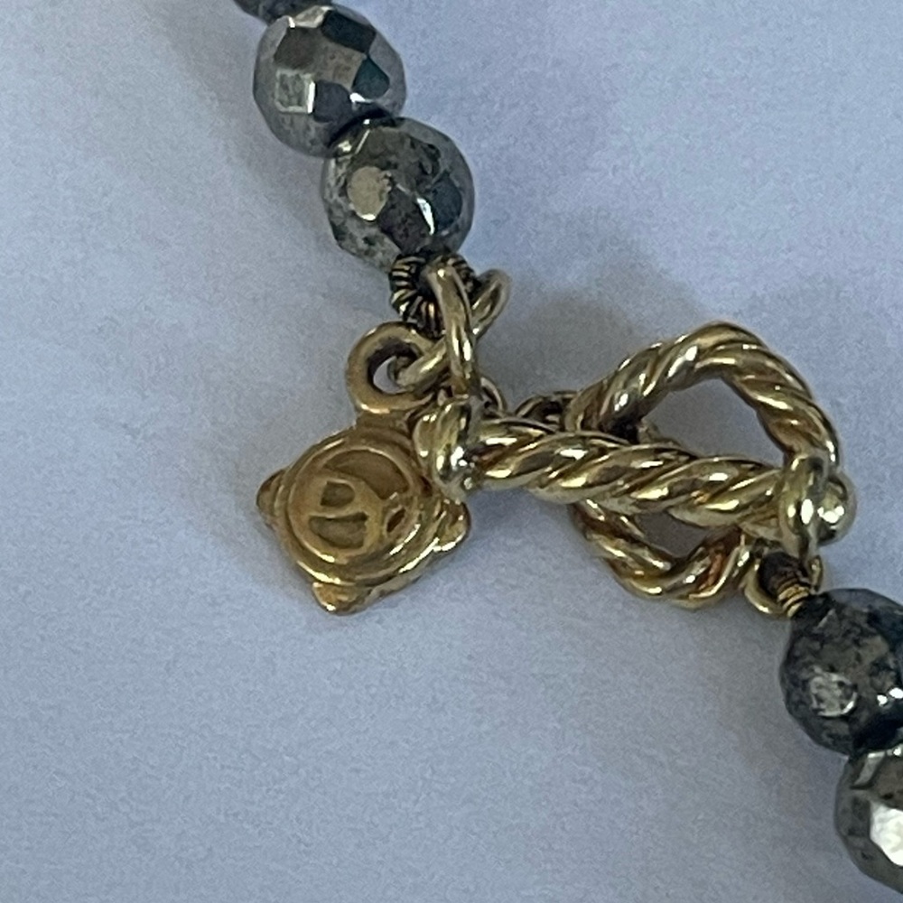 David Yurman 18k Tweejoux Necklace with aquamarine, blue topaz, & hematite beads - Picture 8 of 11